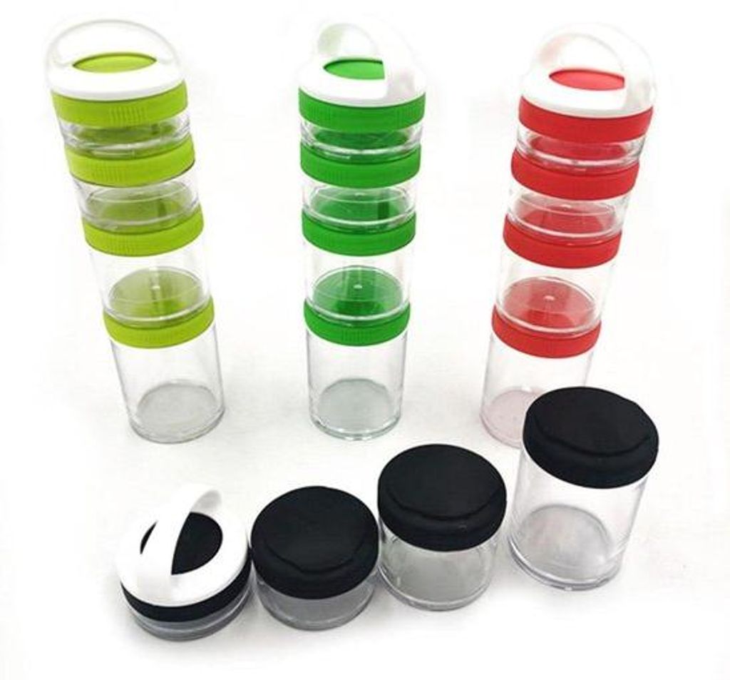 Reisbewaarboxen, 4er Set, Twist Lock stapelbar, bewegliche Dispenser für Reisartikel, Snacks und Getränke (zufällige Farbe)