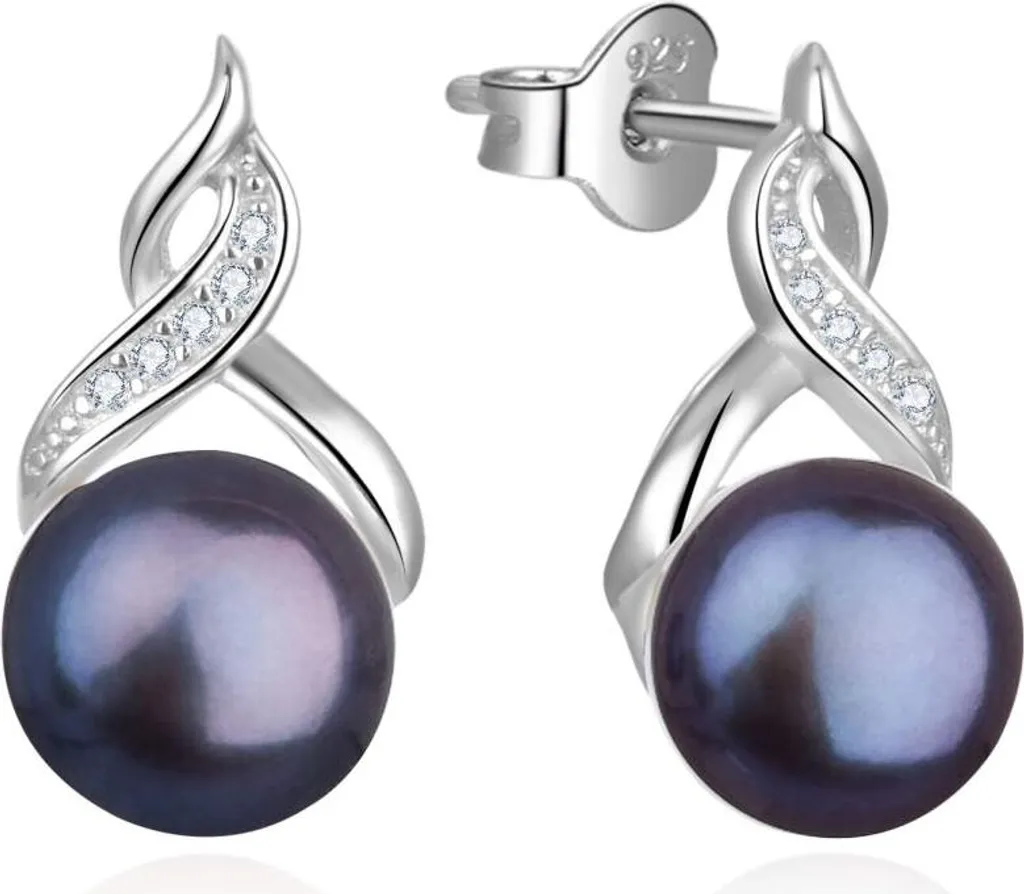 Boucles d'oreilles perles noires pour soirée de gala et mariage chic