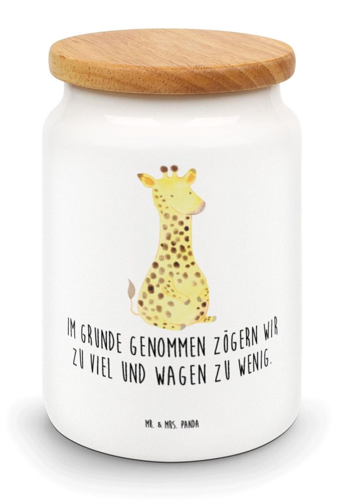 Mr. & Mrs. Panda Dose Giraffe Zufrieden - Weiß - Geschenk, Kaffeedose, Afrika, Abenteuer, Glück, Lebensmittelbehälter, leckerlidose, zuckerdose,...
