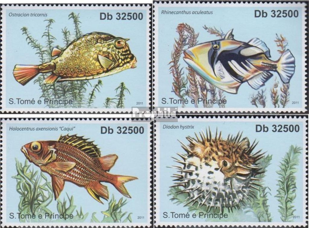 Briefmarken Sao Tome e Principe 2011 Mi 4909-4912 (kompl.Ausg.) postfrisch Flora und Fauna