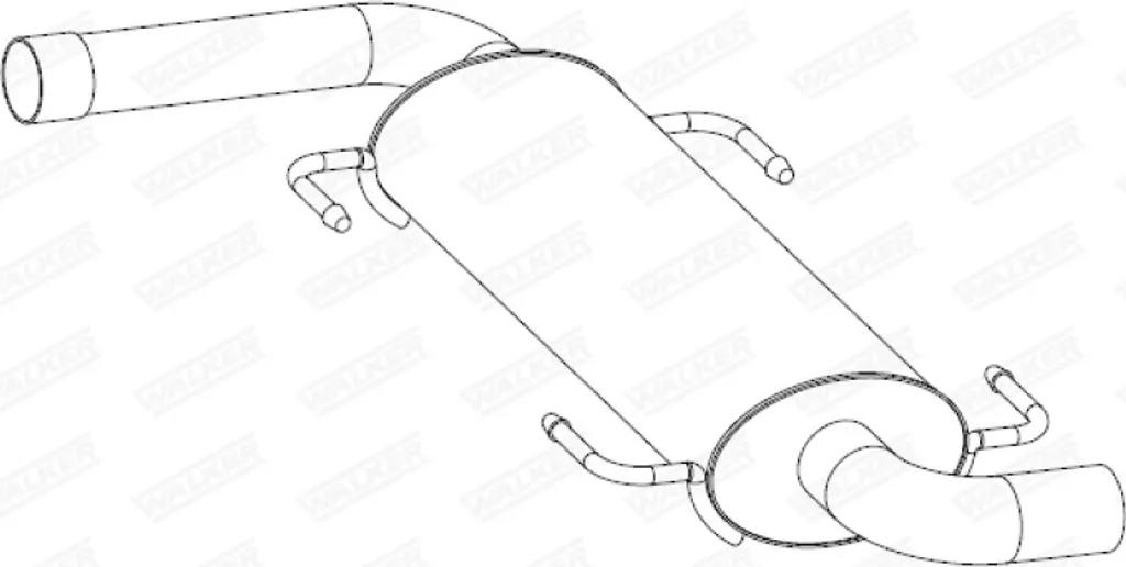 Pot d'échappement arrière pour châssis cabine simple WALKER réf 24320