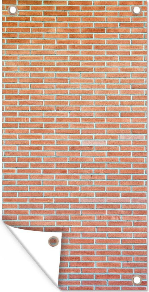 MuchoWow 40x80 cm Outdoor-Poster Gartendeko Sichtschutz Garten Poster für den Garten Backstein - Braun - Wand