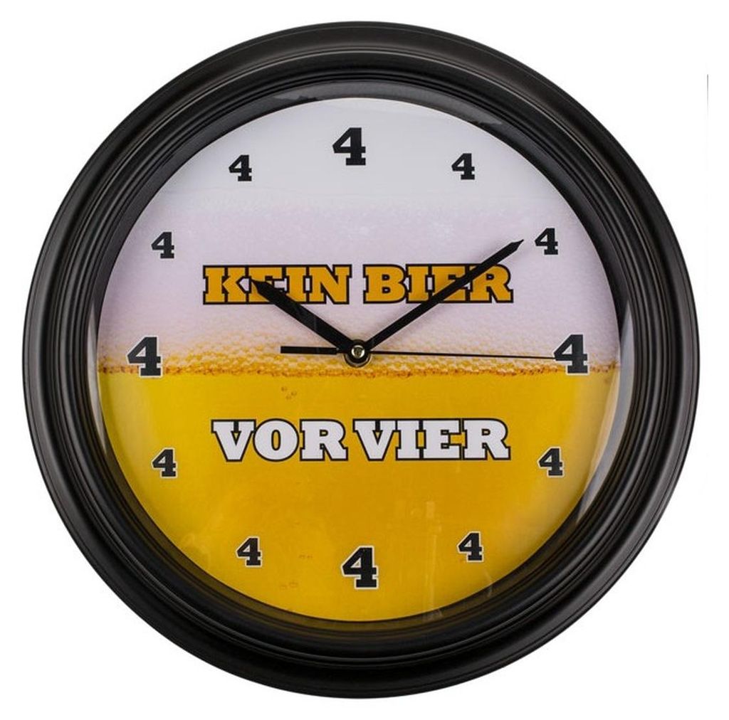 Gag für jeden Partykeller Wanduhr für Männer Kein Bier vor Vier 4 mit Sound