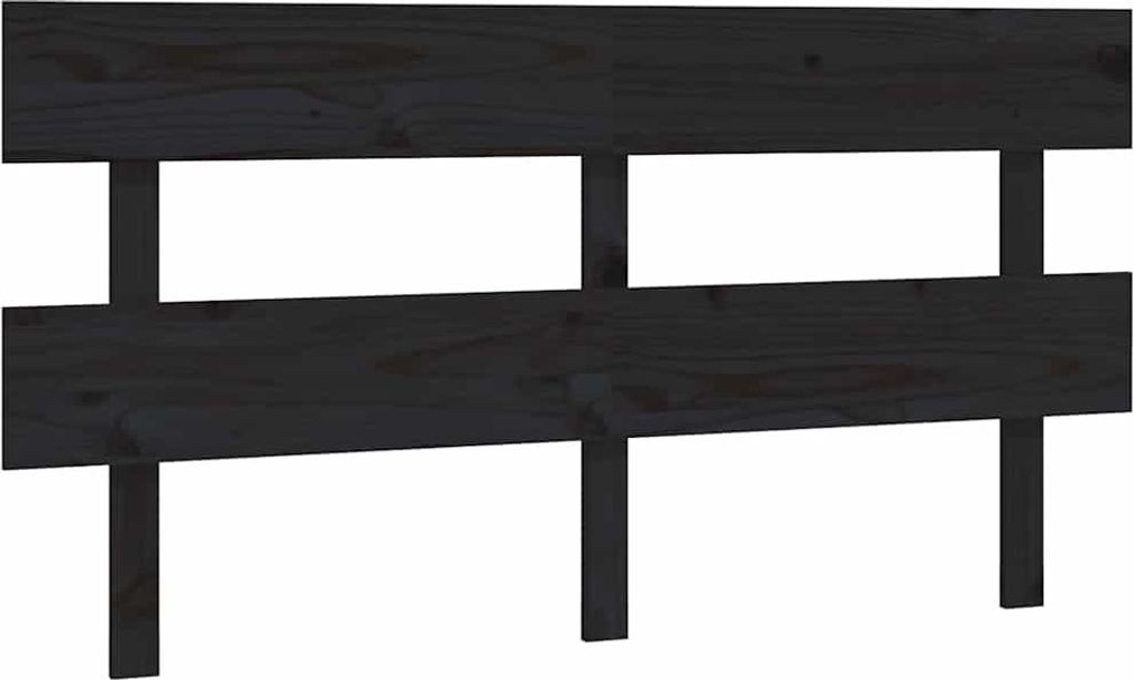 vidaXL Kopfteil Schwarz 164x3x81 cm Massivholz Kiefer