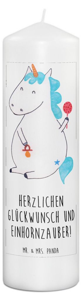 Mr. & Mrs. Panda Stumpenkerze Einhorn Baby 29 x 8 cm XL - Produktbild 