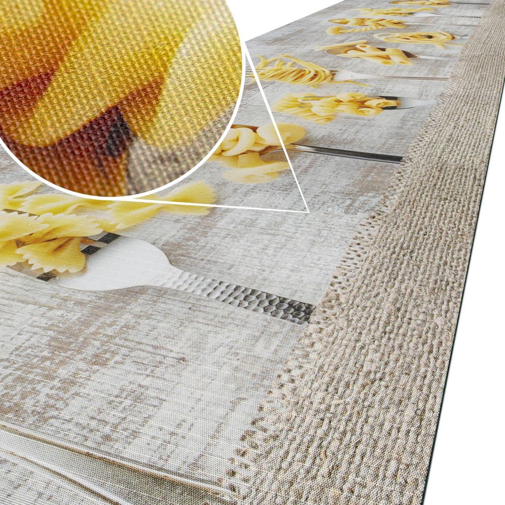 Küchenläufer Läufer GreenLine Flurläufer Teppichläufer Textil Nudeln Tratoria Grau 52x280cm