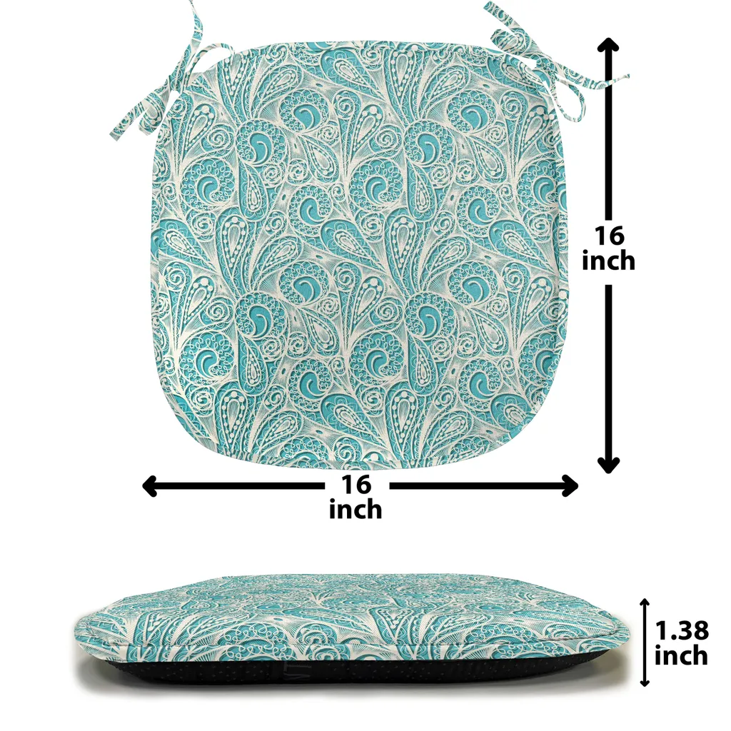 Coussin de Chaise Imperméable avec Sangles pour Cuisine, Set de 4