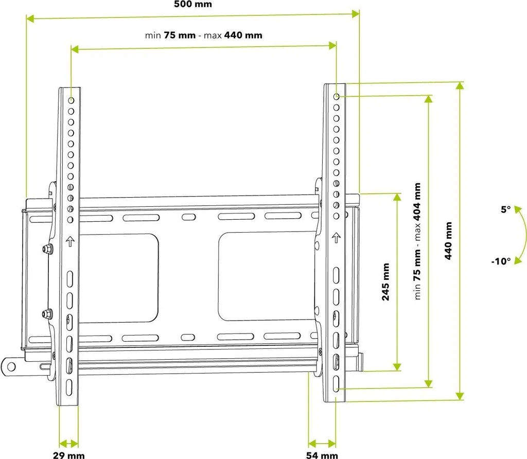Support Mural TV Inclinable Robuste pour Grand Écran LED LCD de 32 à 55" - 3