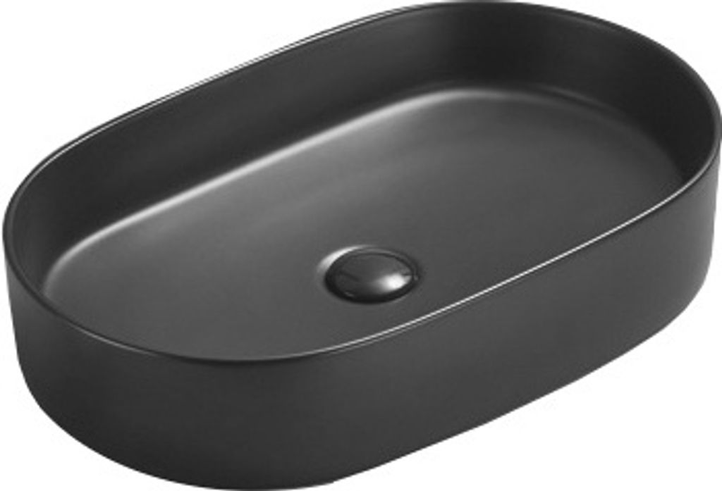 Mexen Celia Aufsatzwaschbecken 60 x 38 cm, Schwarz matt - Produktbild 