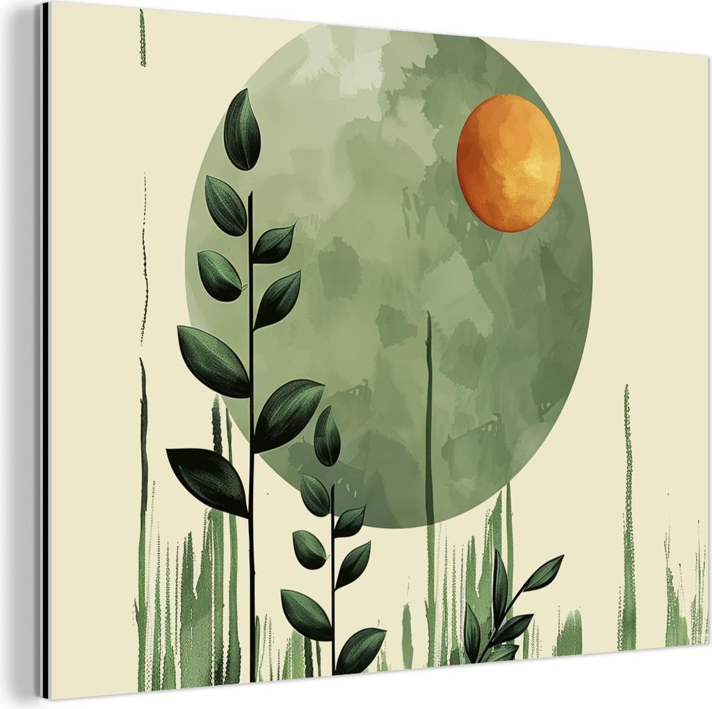 MuchoWow Wanddekoration Metall Metallbild Wandkunst 80x60 cm Abstrakt - Natur - Kunst - Sonne - Modern MuchoWow Aluminium Gemälde - Alubild