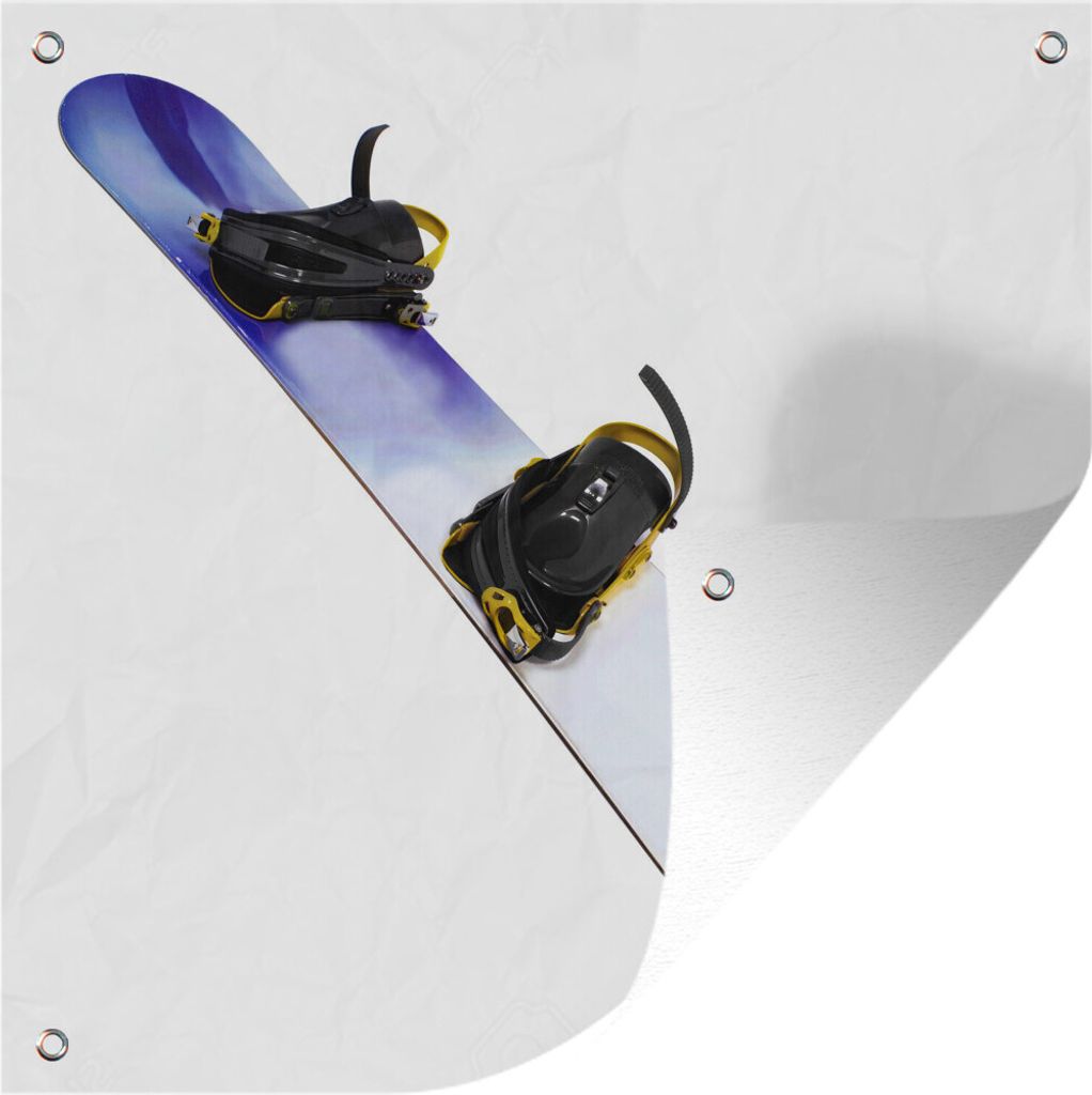 MuchoWow 100x100 cm Outdoor-Poster Gartendeko Sichtschutz Garten Poster für den Garten Eine Nahaufnahme eines Snowboards