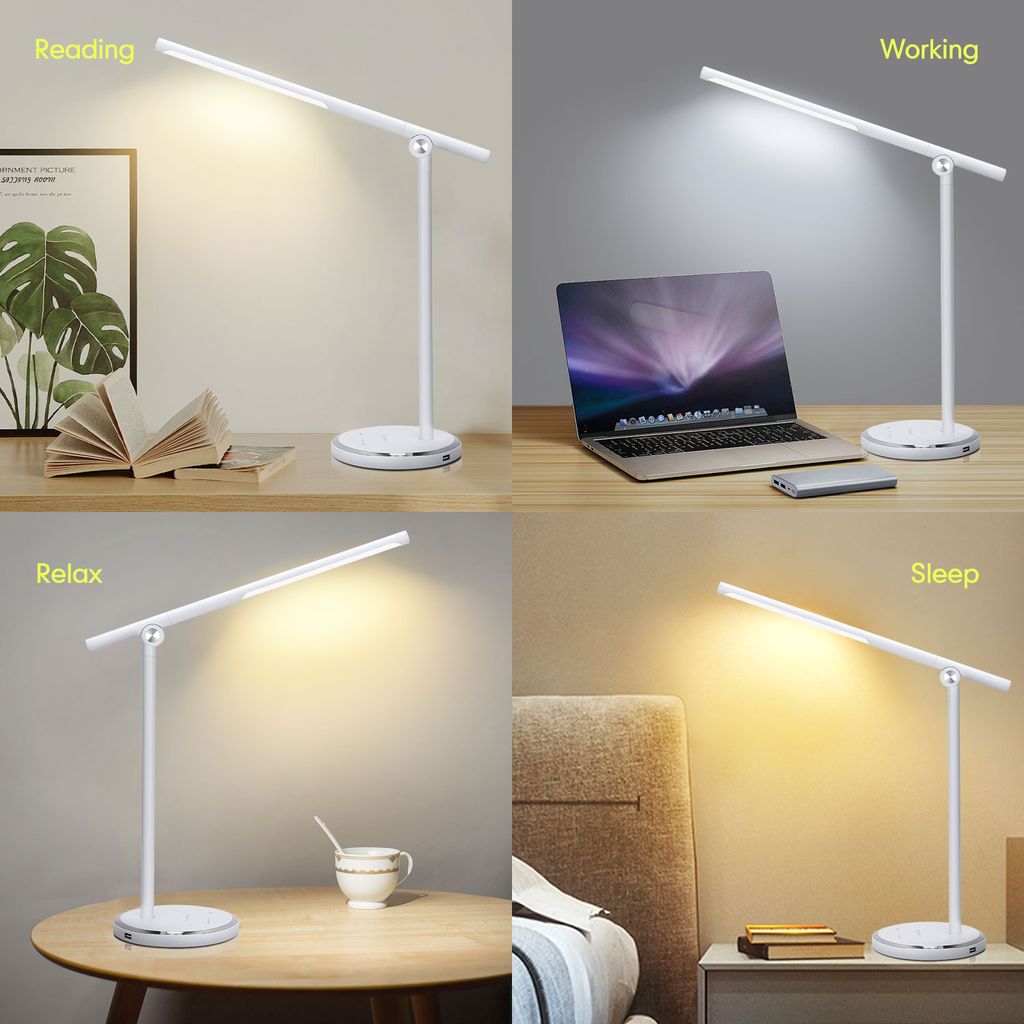 LED Schreibtischlampe 8W dimmbar 3000k bis zu 6000K - weiß Produktbild 8