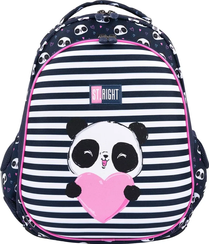 Cartable Panda Cœurs St.Right Majewski - Sac à Dos Scolaire Ergonomique