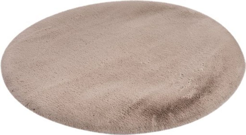 Lalee Heaven - Runder Teppich - Teppich - Teppich - Hochflor - Super weich -bequem Flauschig - Kaninchenfell- 160x160 cm Rund Taupe