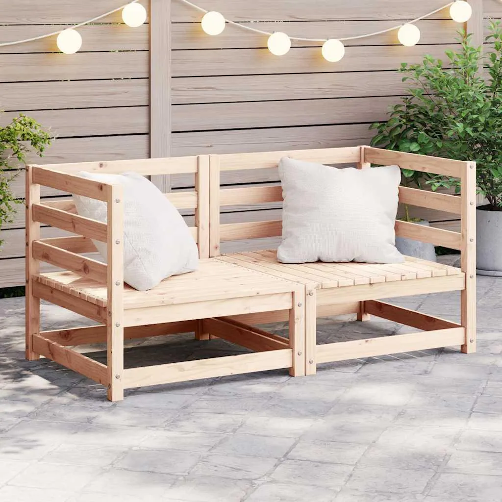 Set 2 Divani Angolari Legno Pino Massello Outdoor | Design Modulare