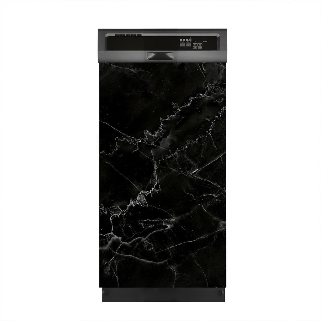 Magnete Dekorative 45x80 cm Küche Magnetmatte Spülmaschine - schwarz Marmor