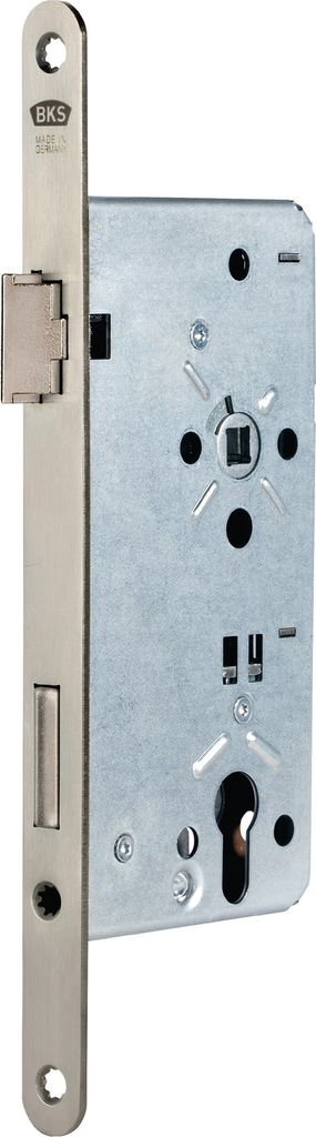 BKS Haustür-Einsteckschloss 0024 DIN linker Dorn 65mm PZ Entfernung 92mm Stulp 20mm NiSi - B-00240-05-L-1