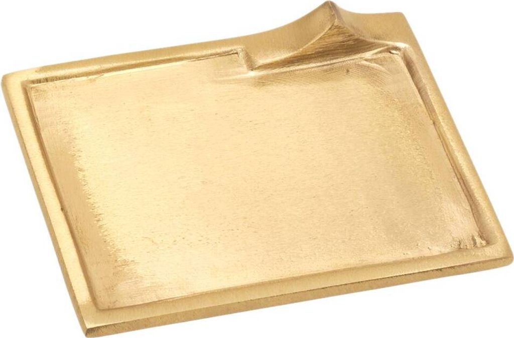 Kerzenteller Rechteckig 11x8cm Messing Gold Kerzenhalter Dekoteller Untersetzer