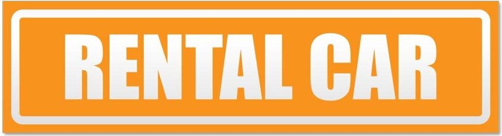 Kiwistar Rental Car invertiert Magnetschild Schild magnetisch - 30cm Orange - Magnetfolie für Auto PKW Kfz
