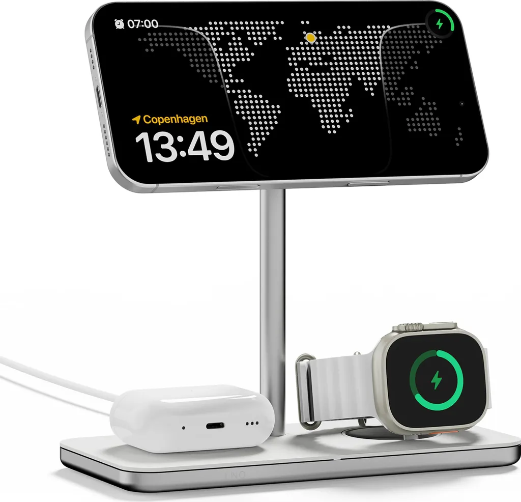 Chargeur Sans Fil 3en1 Qi2 Station de Recharge Induction Multi-Appareil