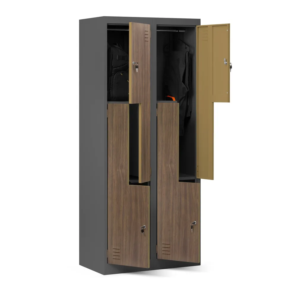 Armoire vestiaire sécurisée bois et métal : fini le désordre au bureau