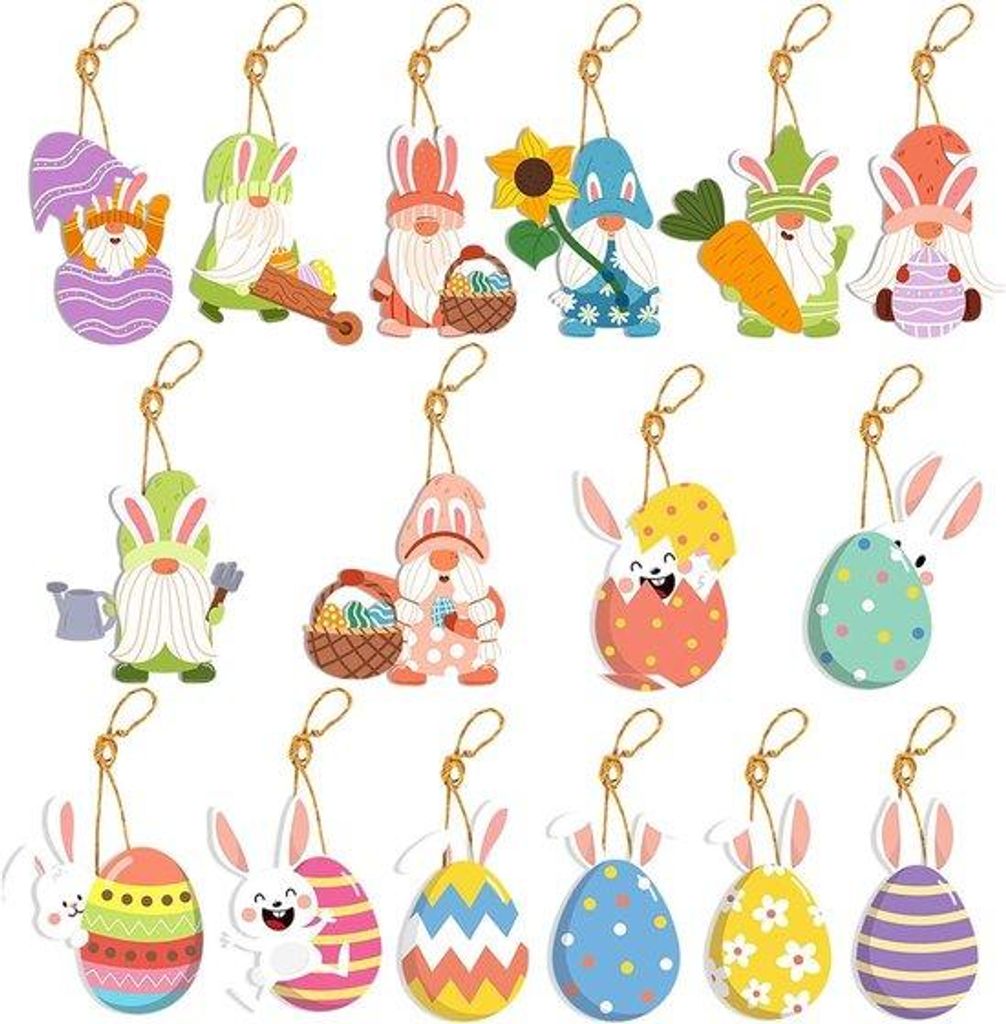 Weihnachts- und Ostereier-Selbermachkits für Kinder - 16 Teile - Haselnussfarben - Eierschalenfarben - Bastel- und Malset mit DIY-Elementen
