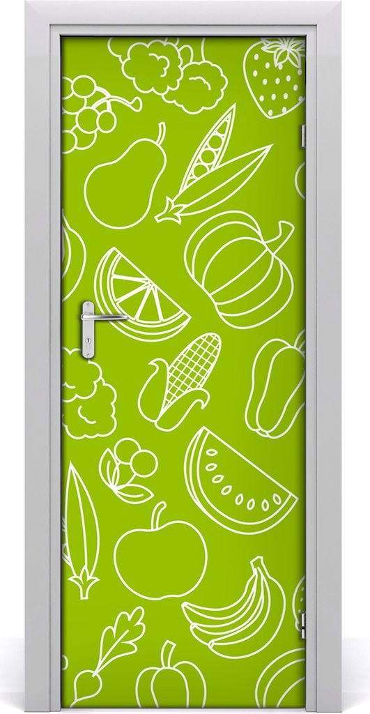 Tulup Türaufkleber 75x205 cm Dekorative Aufkleber Selbstklebend Wasserdichte Tapete Abnehmbar Schlafzimmer Wohnzimmer Wohnkultur - Gemüse und Fr...