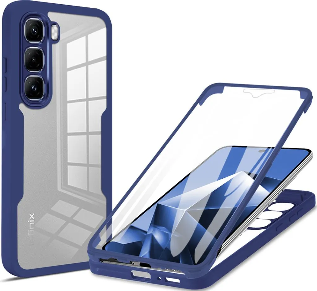Cover 360° Infinix Hot 60 Pro+ con Salvaschermo Integrato - Blu