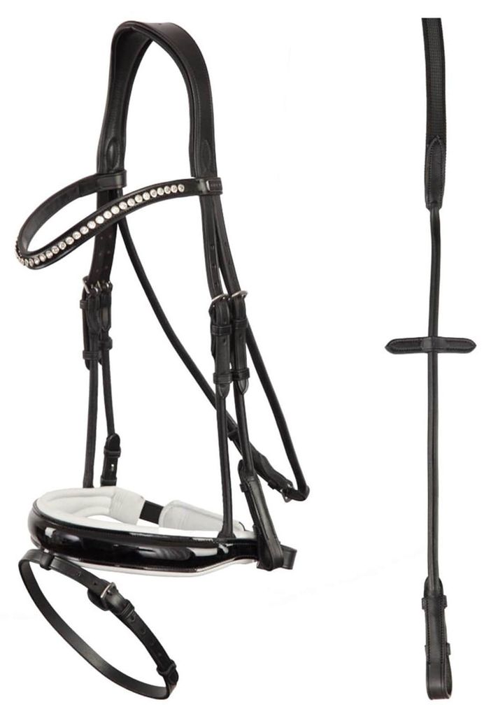 ANKY Trensenzaum ATH16003 mit Zügel Schwarz / Weiß