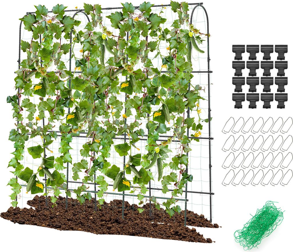 COSTWAY Gurke Rankhilfe Set, Rankgitter einstellbare Breite Produktbild 