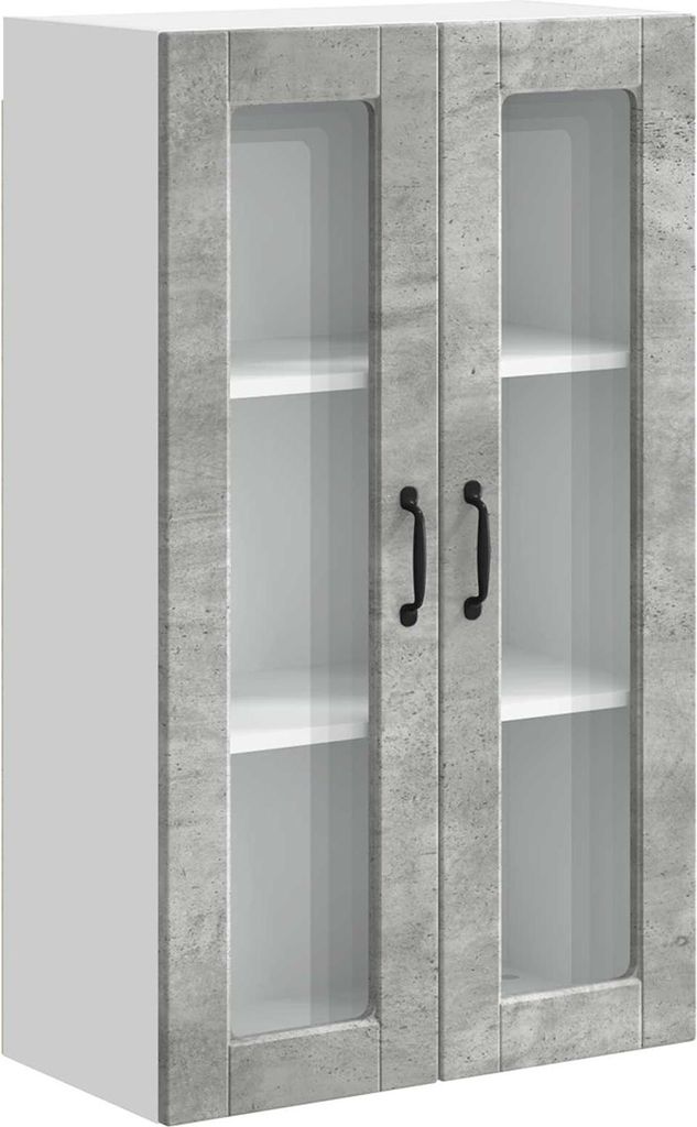 Wandglas-Schrank PORTO Beton Grau 60 x 31 x 100 cm