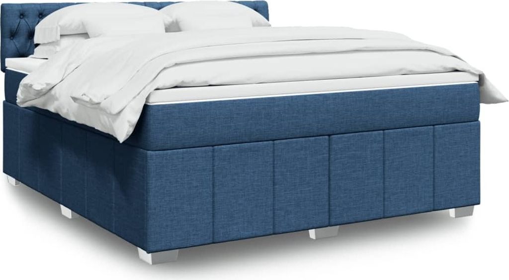 Maison Exclusive - Boxspringbett mit Matratze Blau 180x200 cm Stoff