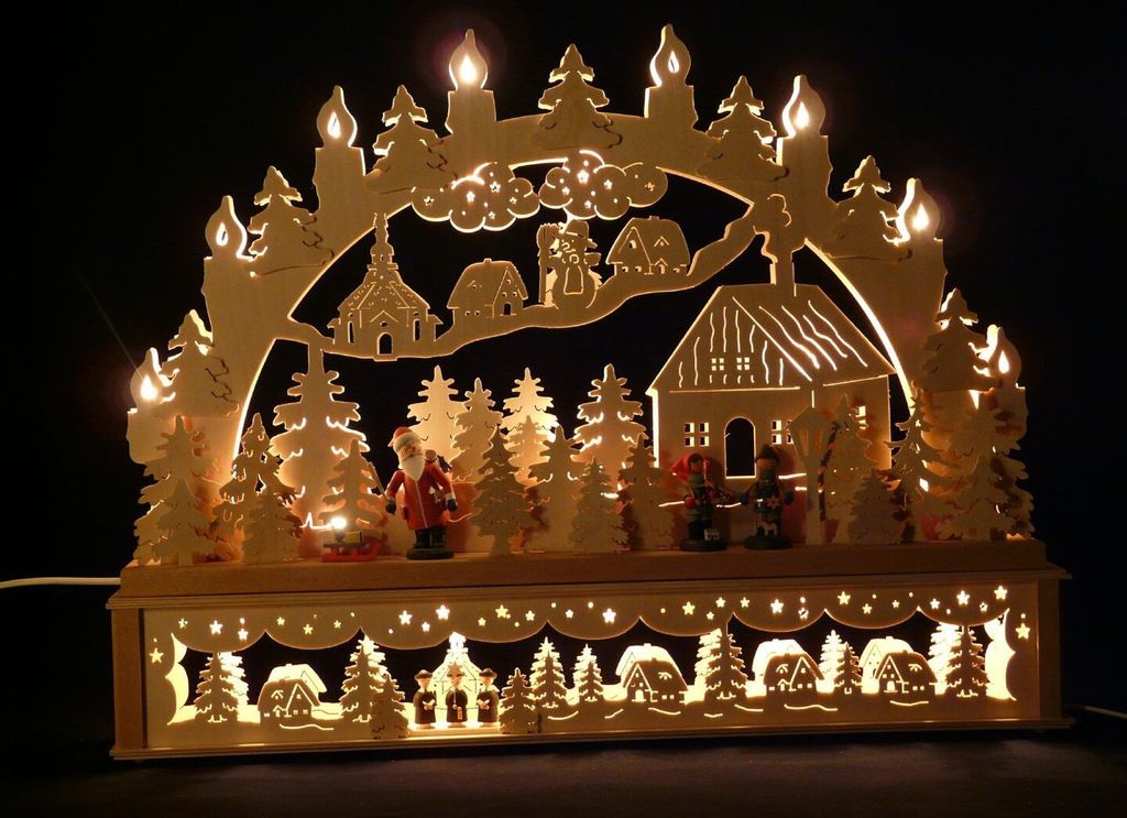 Original Erzgebirgischer Marken Schwibbogen Lichterbogen 70 x 53 cmK70-4_137