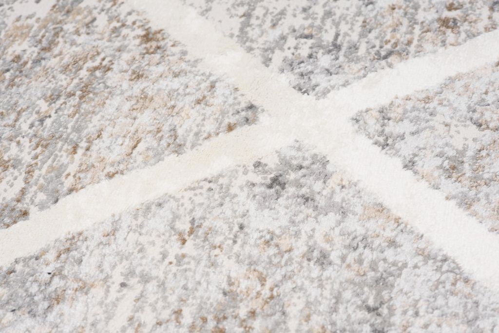 Tapiso Teppich VALLEY Modern Kurzflor Grau Beige Creme Produktbild 