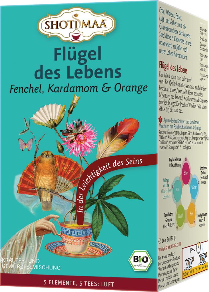 Hari - Flügel des Lebens Shoti Maa 5 Elemente Tee - 16 Teebeutel