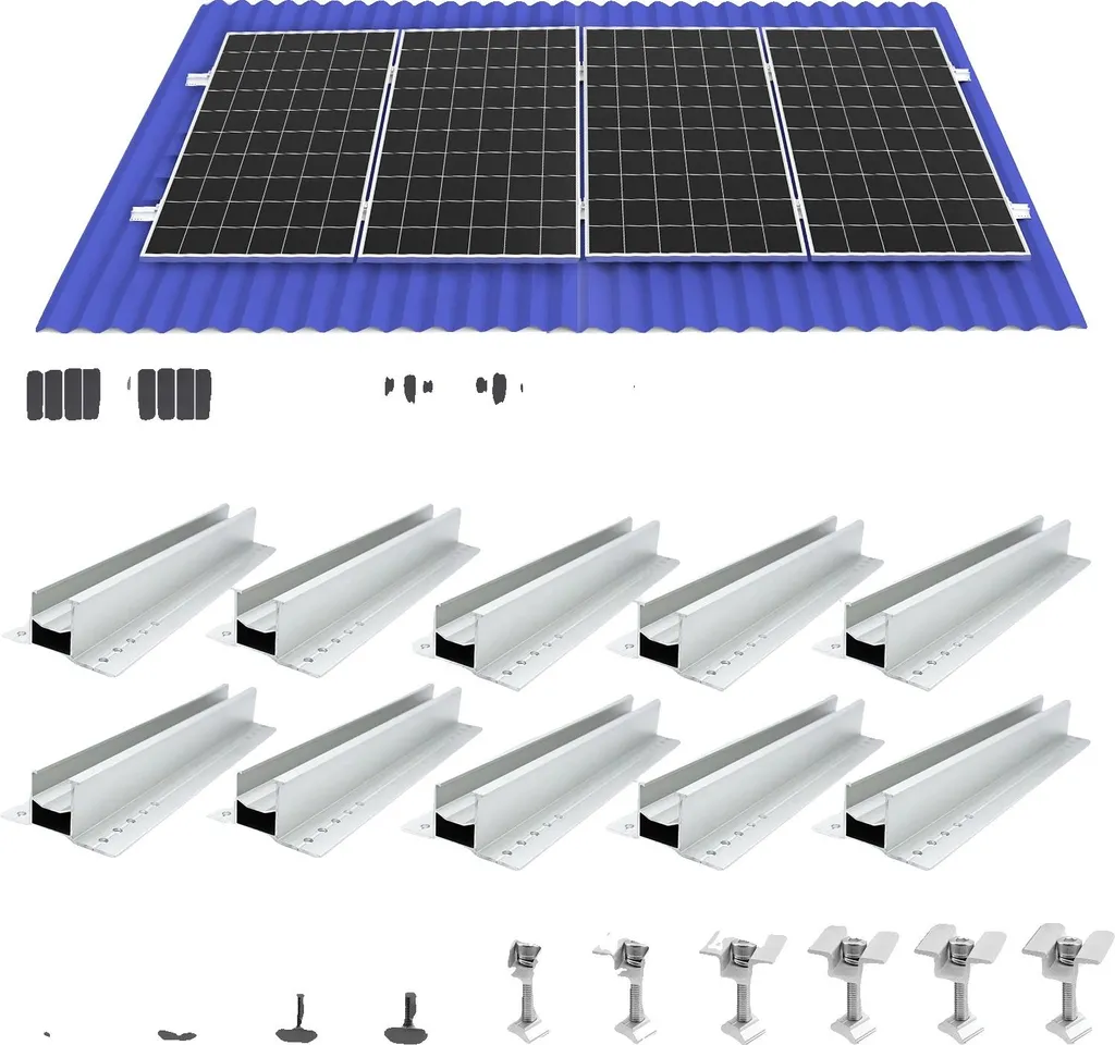 Staffa di montaggio per moduli solari, alluminio resistente, facile installazione, 10 pezzi