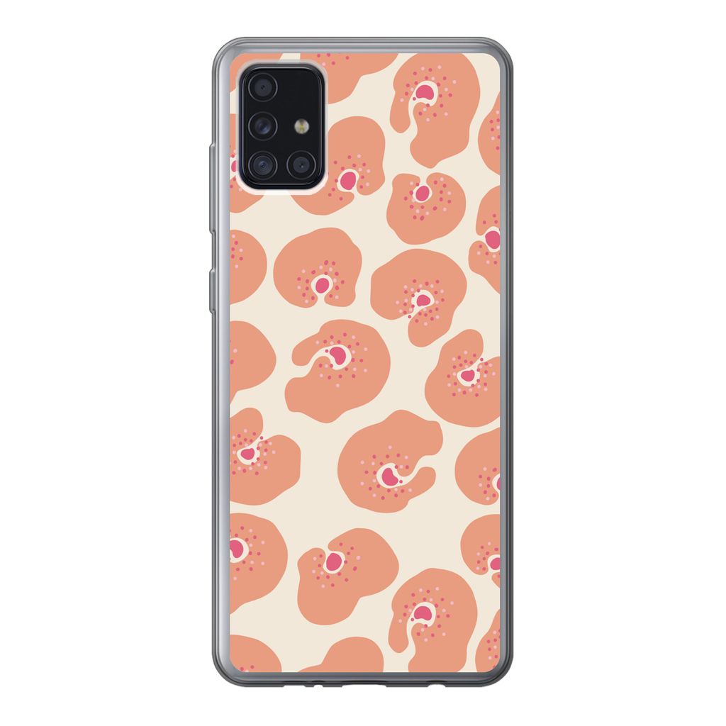 MuchoWow Handyhülle Schutzhülle Hülle für Samsung Galaxy A52 5G Blume - Muster - Abstrakt Silikon Softcase Handy Hülle - Umschlag