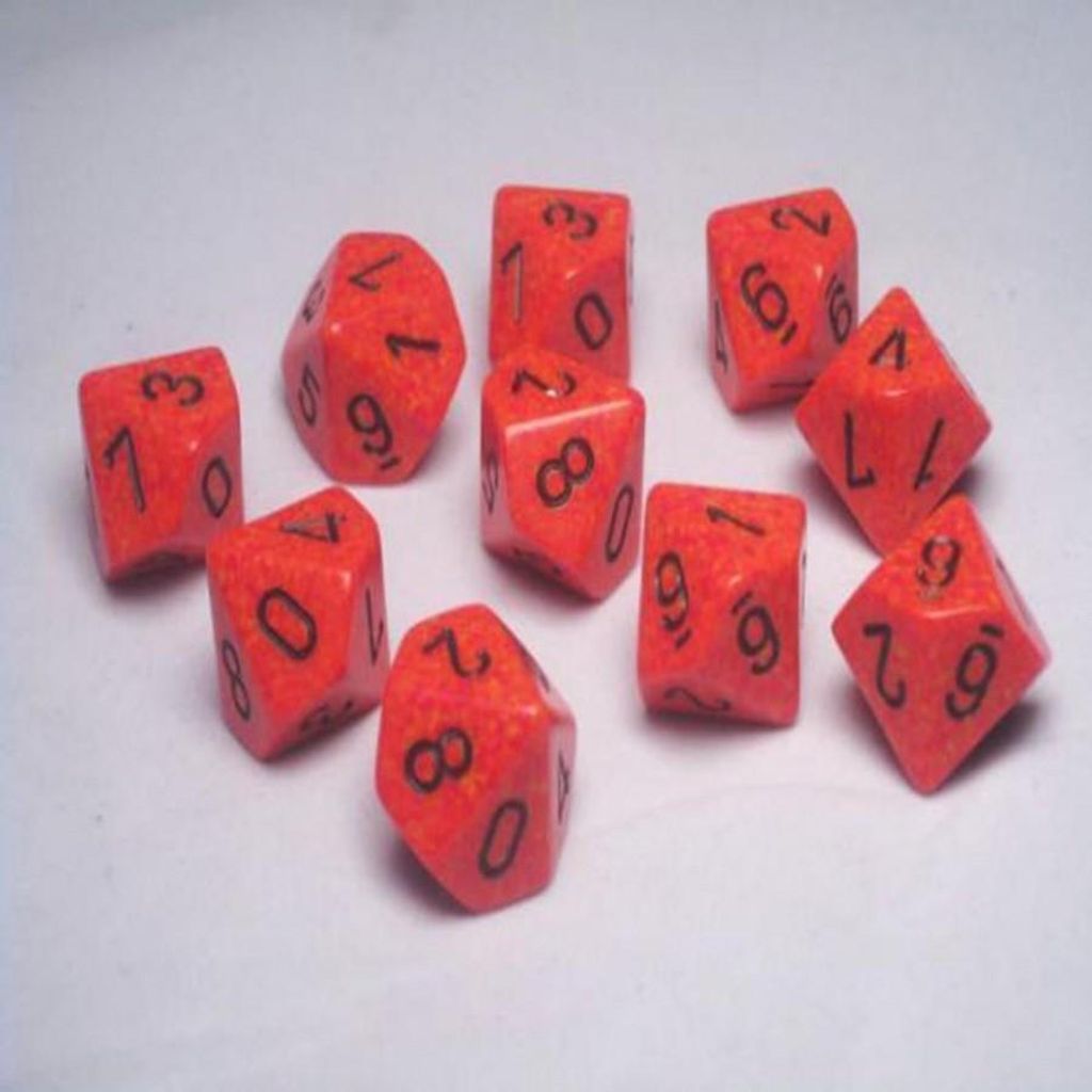 Chessex Speckled Polyhedral Ten d10 Set - Fire