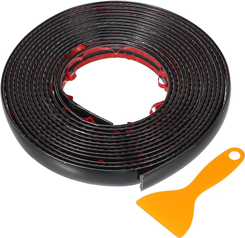 Fensterschutzleiste-Set 15mm Breite 5m Universal für Auto Stoßstange Tür Karosserie Selbstklebendes Dekorationsband Kunststoff Glanz Schwarz