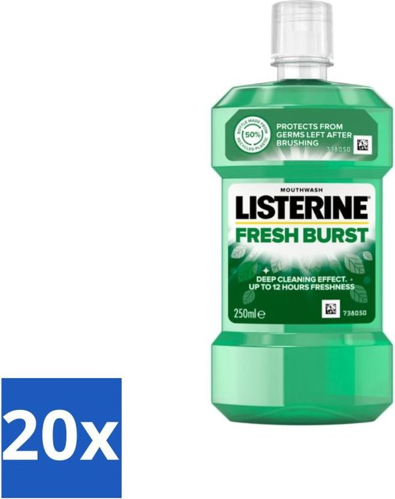 Listerine - Mundwasser - Fresh Burst - 250 ml - Vorteilspack - 20 Stücke