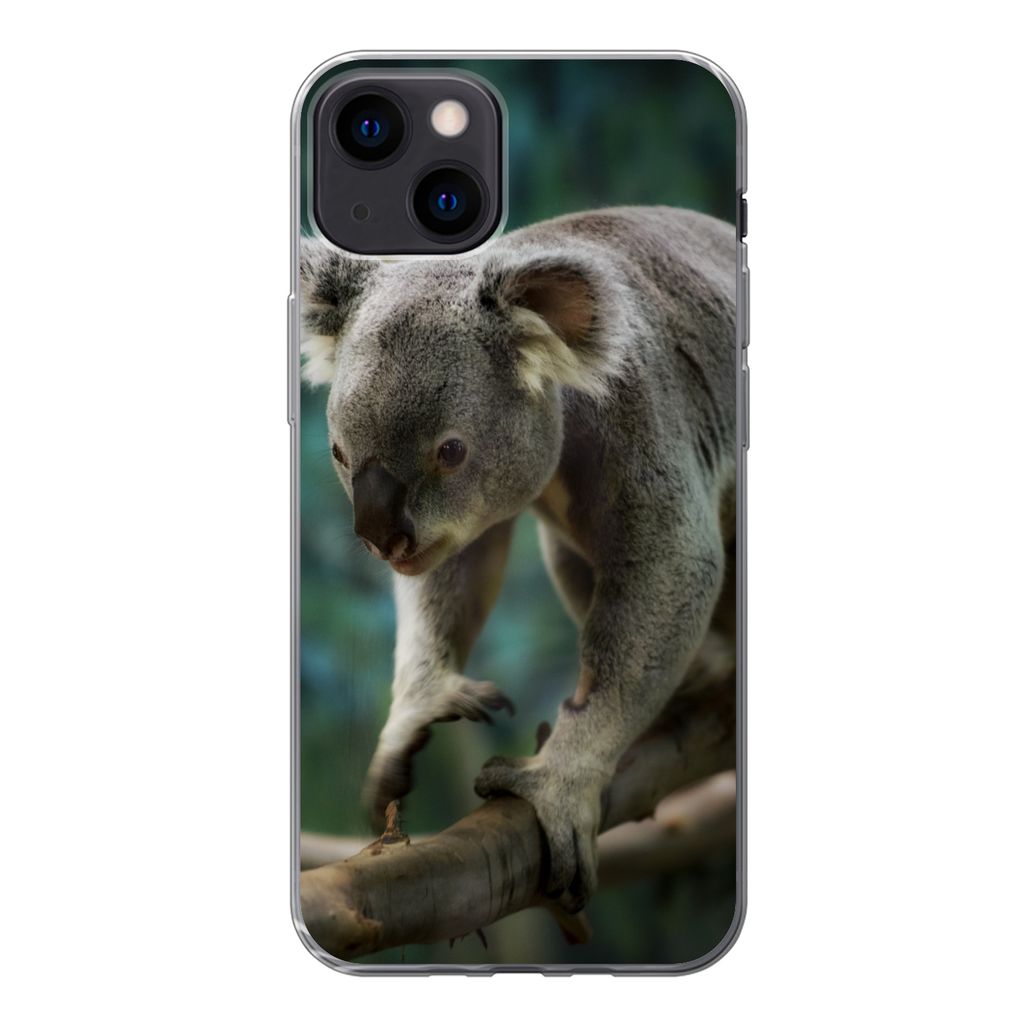 MuchoWow Handyhülle Schutzhülle Hülle für iPhone 13 Koala - Baum - Klettern - Kinder - Jungen - Mädchen Silikon Softcase Handy Hülle - Kart...