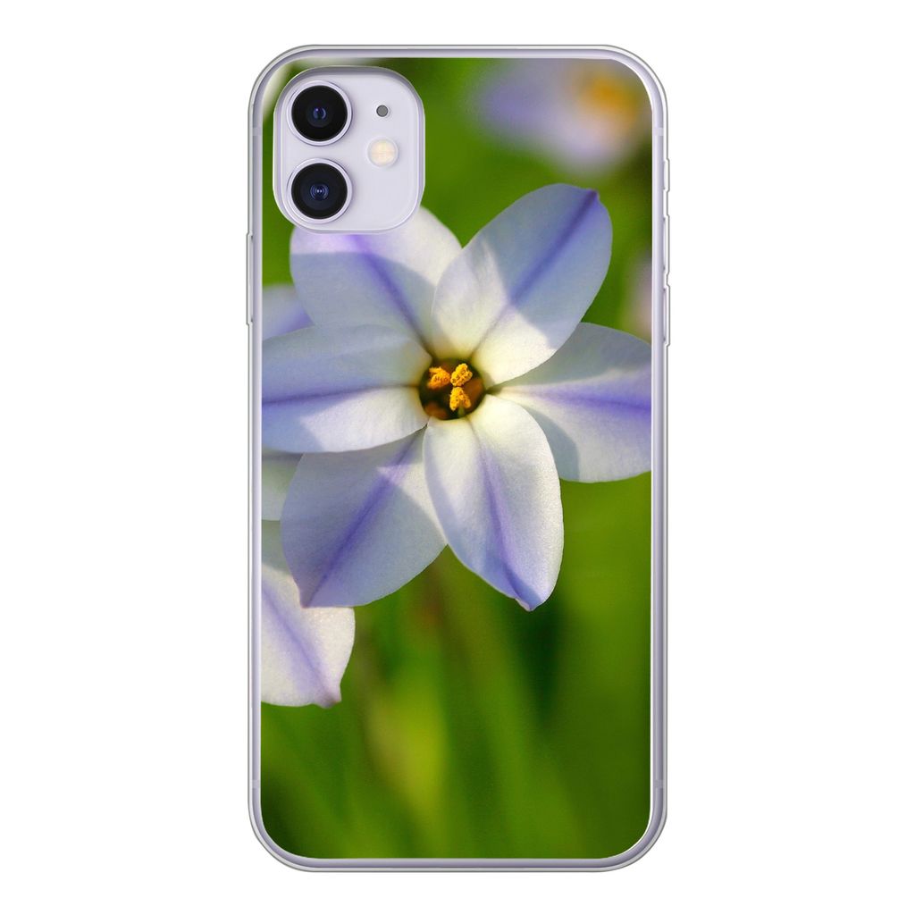 MuchoWow Handyhülle Schutzhülle Hülle für iPhone 11 Blumen - Garten - Lila Silikon Softcase Handy Hülle - Handytasche