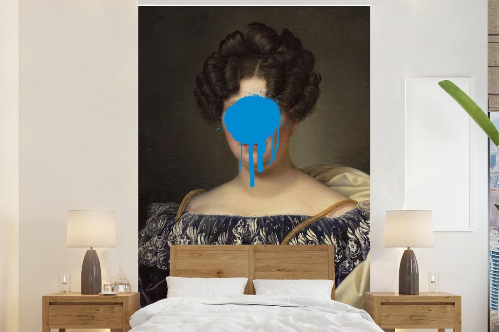 MuchoWow Fototapete für Wohnzimmer oder Schlafzimmer Wandtapete Vinyl Motivtapete Johanna Henriette Engelen - Dubois Drahonet - Blau - 180x280 c...