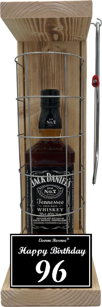 Jack Daniels - 96 Happy Birthday - Eiserne Reserve Gitterkäfig Geschenk 96. Geburtstag