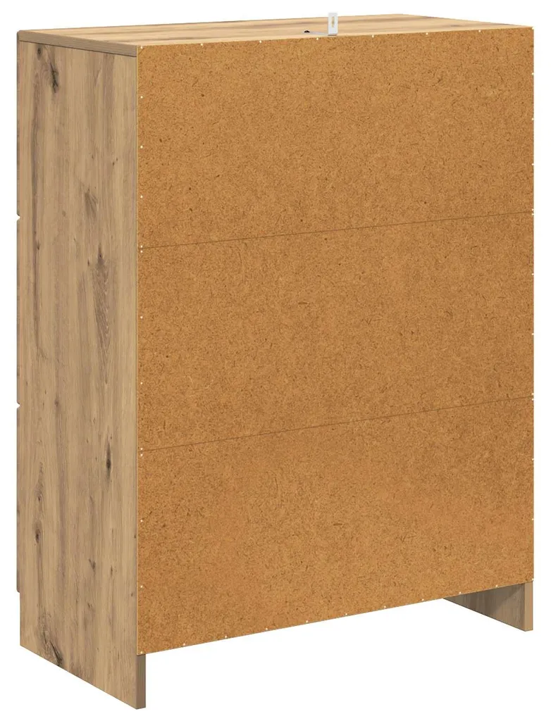 Commode Chêne Artisanal 66 cm Robuste avec Finition Bois Naturel Mat - 6