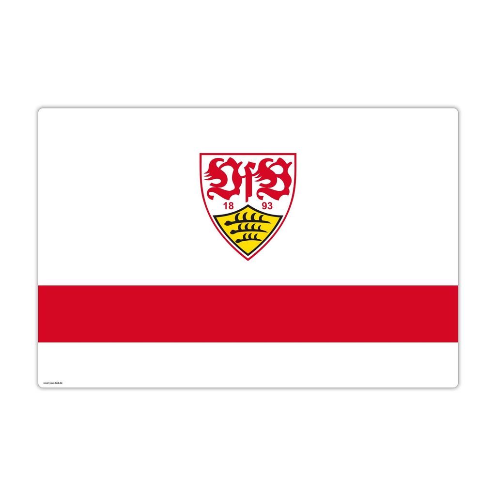 Schreibtischunterlage für Kinder und Erwachsene - VfB Stuttgart - Brustring rot - 60 x 40 cm - aus abwischbarem Premium Vinyl - Germany