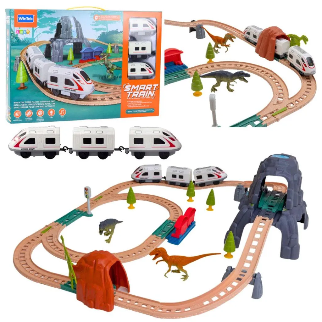 Train électrique Parc des dinosaures 76 cm avec effets sonores et lumières