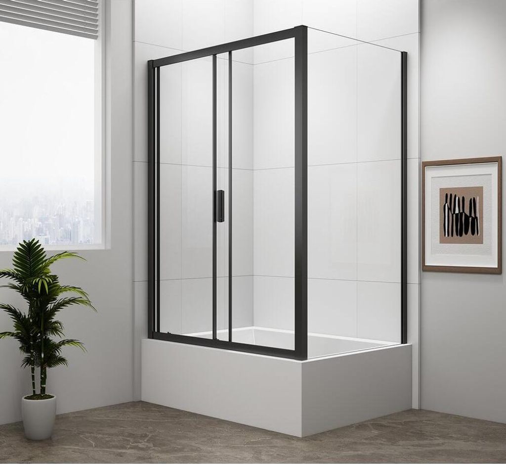 DEEP BLACK Rechteckige Duschkabine 1200x750mm L/R Variante,Klarglas