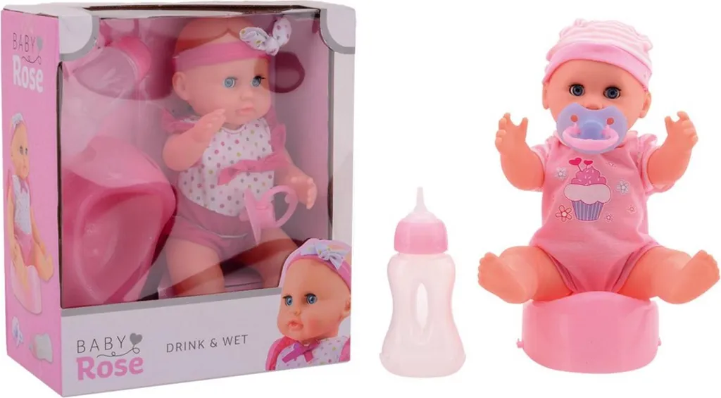 Poupée Baby Rose Pee 25 cm : Le premier poupon qui fait pipi pour enfant