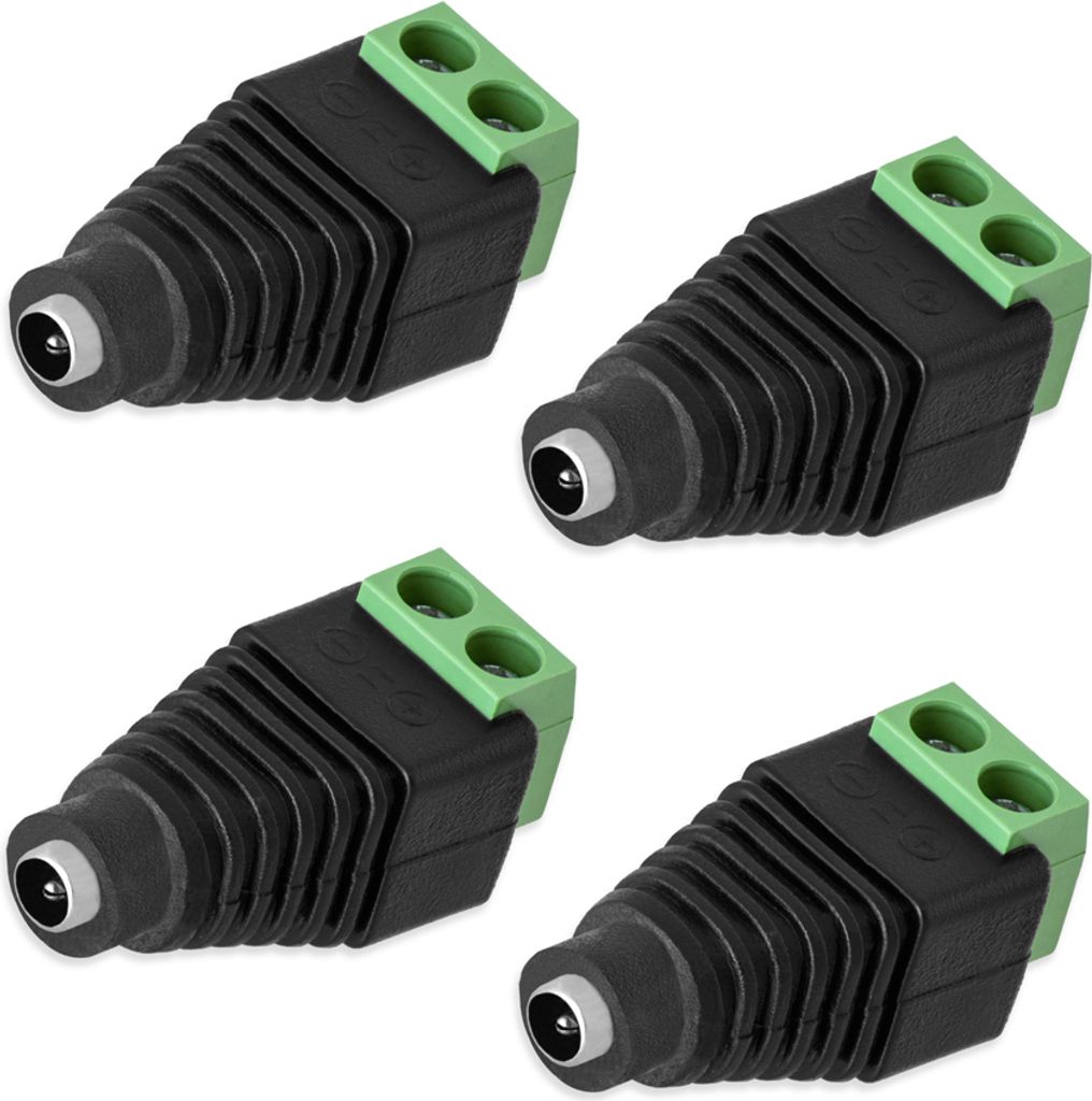 4x DC Buchse Hohlbuchse 1,35 mm - 3,5 mm Adapter Stecker > Terminal Block 2 Pin Schraubbar